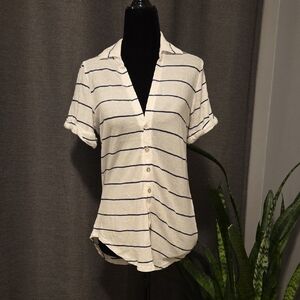 Chaser Button-Up Striped Top